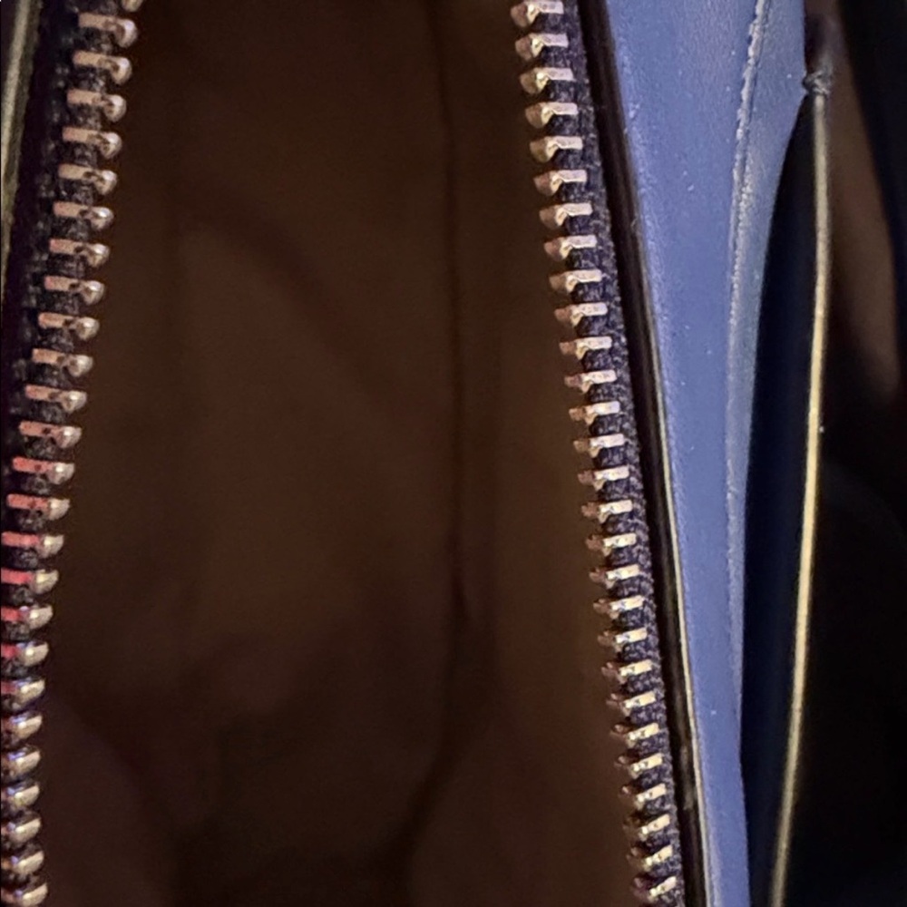 DKNY Navy Logo Crossbody Bag – Faux Leather Shoulder Bag with Scarf Detail - Picture 5 of 11